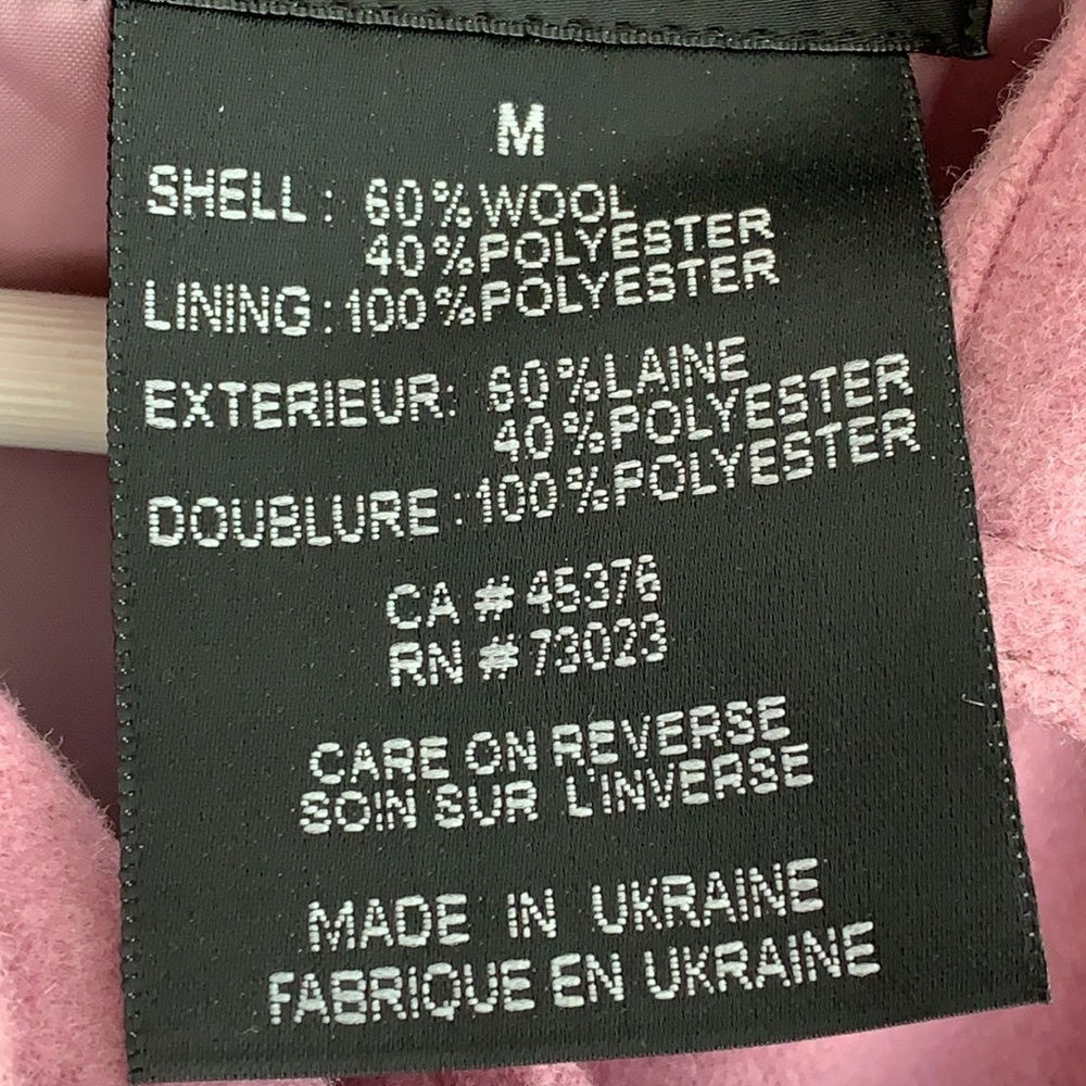 Pink Double Breasted Pea Coat Jacket - Picture 7 of 8
